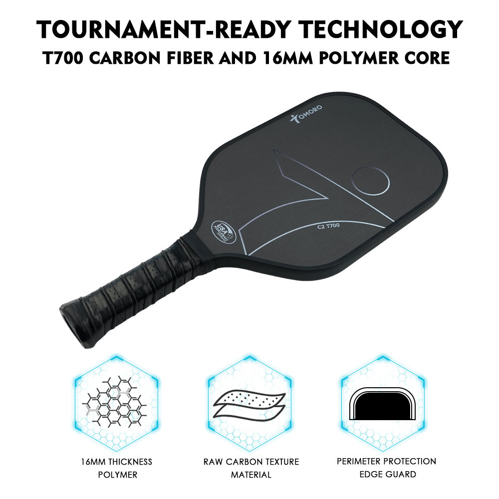 T700 Raw Carbon Thermoformed ATP Pickleball Paddle CFS | USAPA Approved