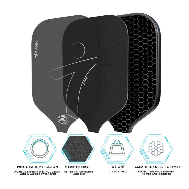 T700 Raw Carbon Thermoformed ATP Pickleball Paddle CFS | USAPA Approved