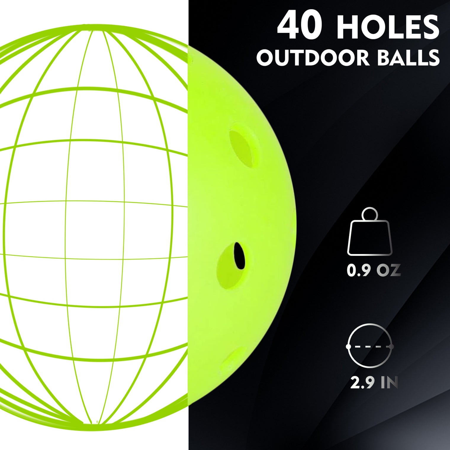Lightweight outdoor pickleballs